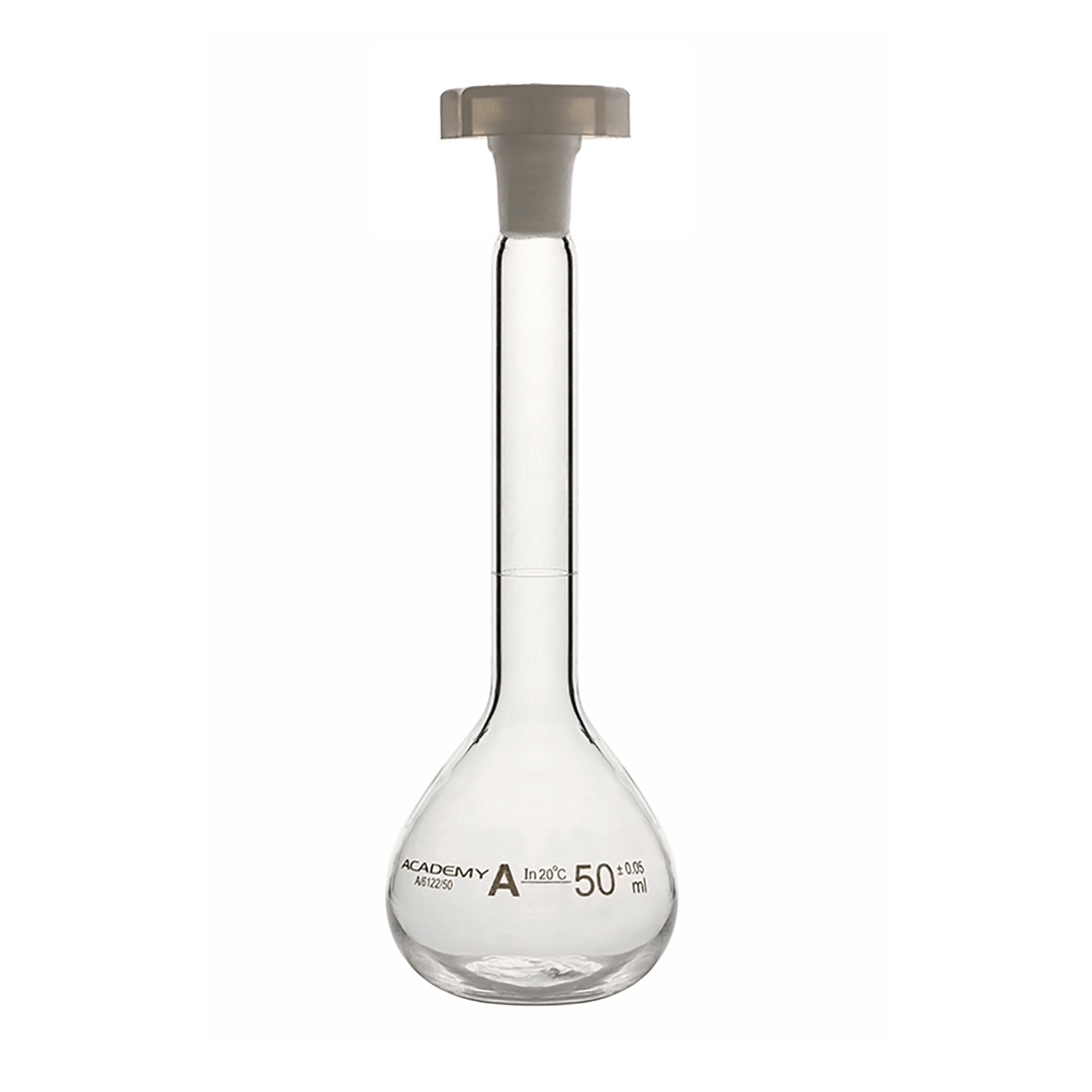 Volumetric Flask, Plastic Stopper, Borosilicate Glass - Academy Science