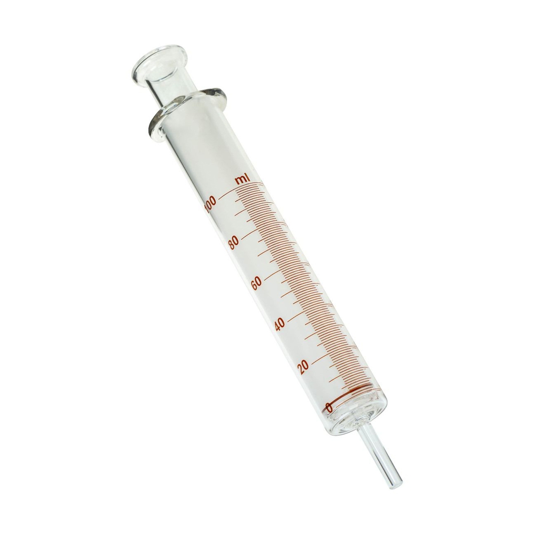 Glass Gas Syringe, With Vertical Graduations, Glass Dixon Science